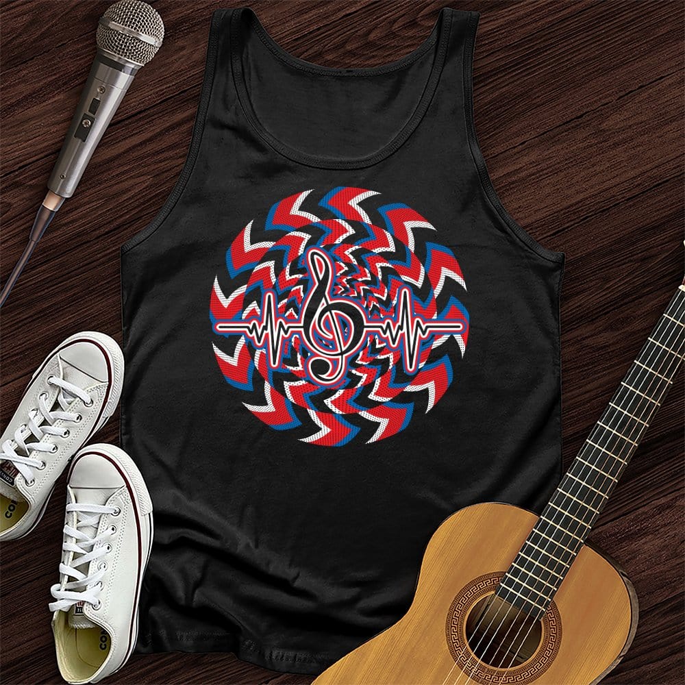 Printify Tank Top Black / XS Heartbeat Music Note Unisex Tank Top