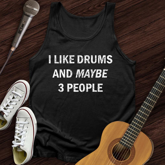 Printify Tank Top Black / XS I Like Drums Unisex Tank Top