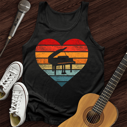 Printify Tank Top Black / XS I Love Piano Tank Top