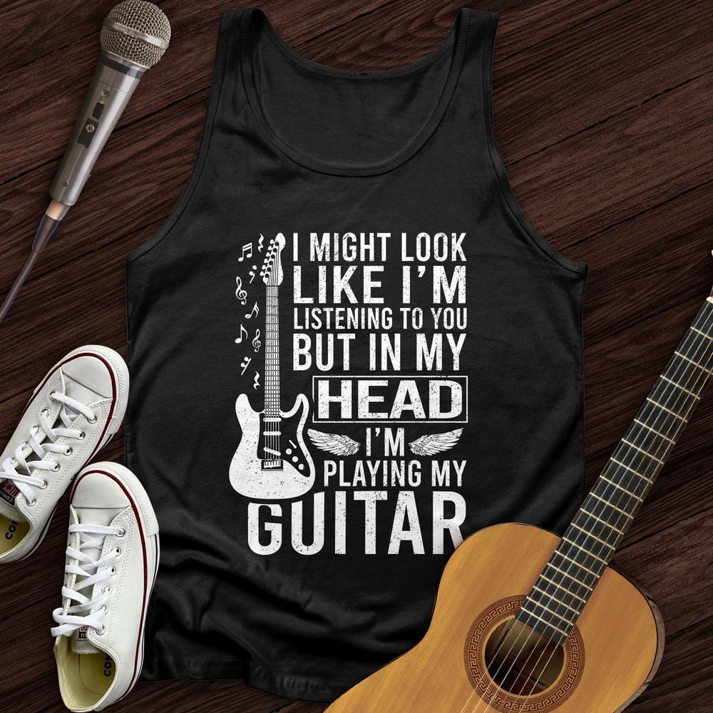 Printify Tank Top Black / XS In My Head Guitar Unisex Tank Top