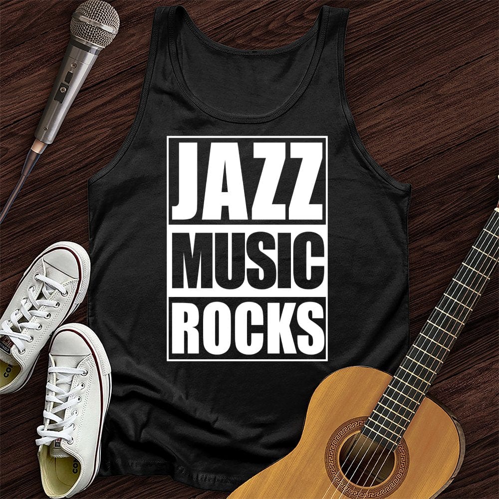 Printify Tank Top Black / XS Jazz Music Rocks Unisex Tank Top