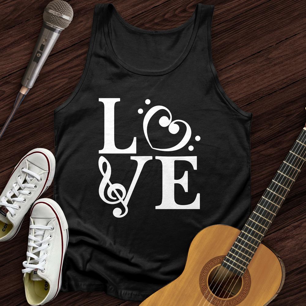 Printify Tank Top Black / XS Love For Music Unisex Tank Top