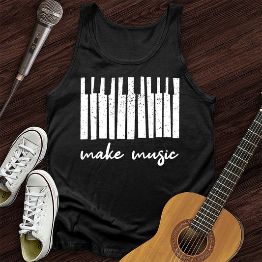 Printify Tank Top Black / XS Make Music Piano Unisex Tank Top