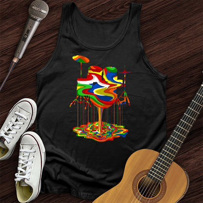 Printify Tank Top Black / XS Melting Drums Unisex Tank Top
