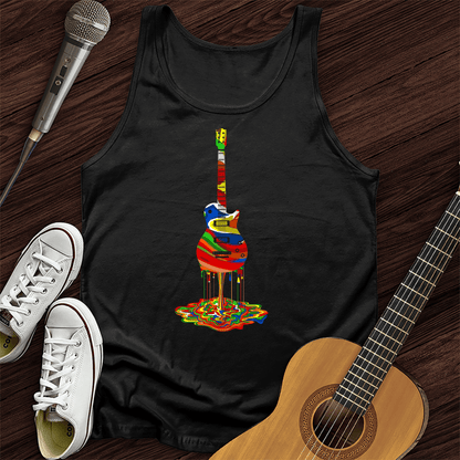 Printify Tank Top Black / XS Melting Guitar Unisex Tank Top