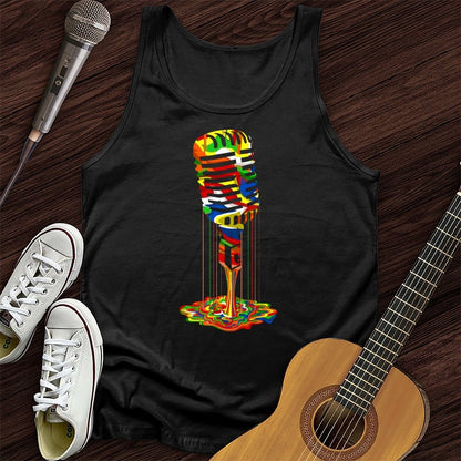 Printify Tank Top Black / XS Melting Microphone Unisex Tank Top