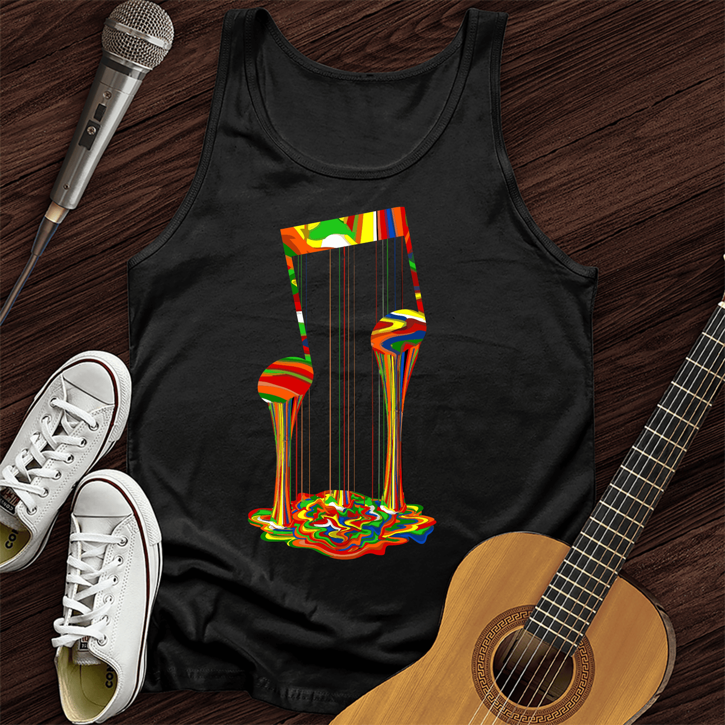 Printify Tank Top Black / XS Melting Note Unisex Tank Top