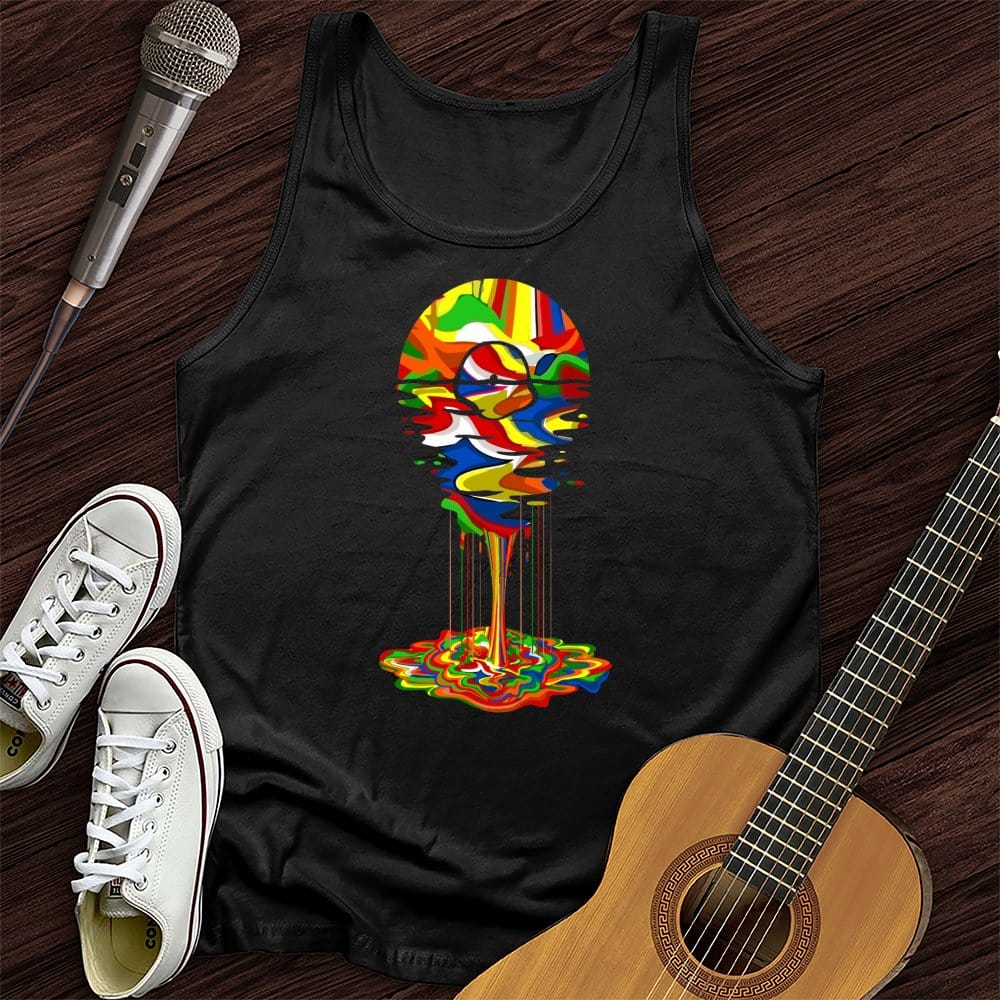 Printify Tank Top Black / XS Melting Rainbow Vinyl Tank Top