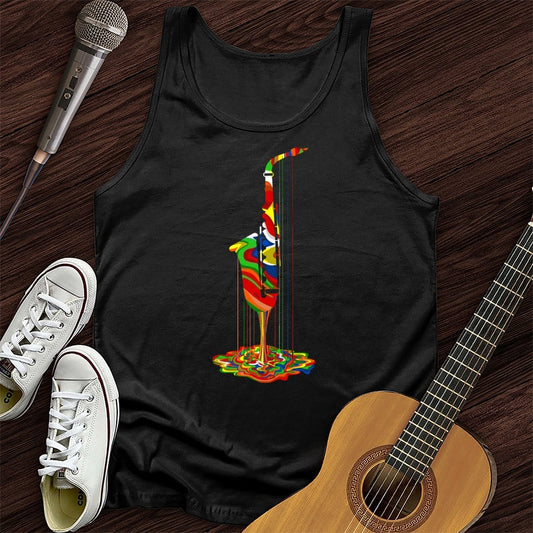 Printify Tank Top Black / XS Melting Saxophone Unisex Tank Top