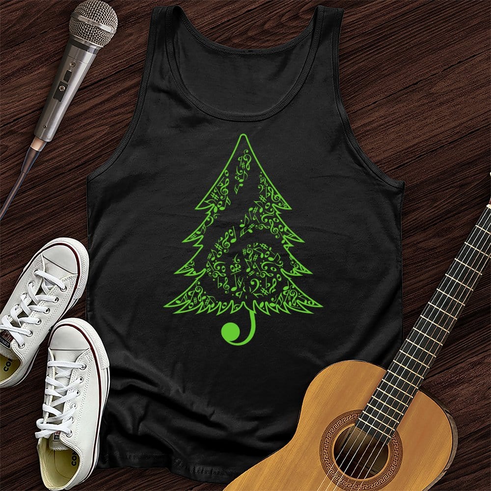 Printify Tank Top Black / XS Merry Christmas Tree Unisex Tank Top