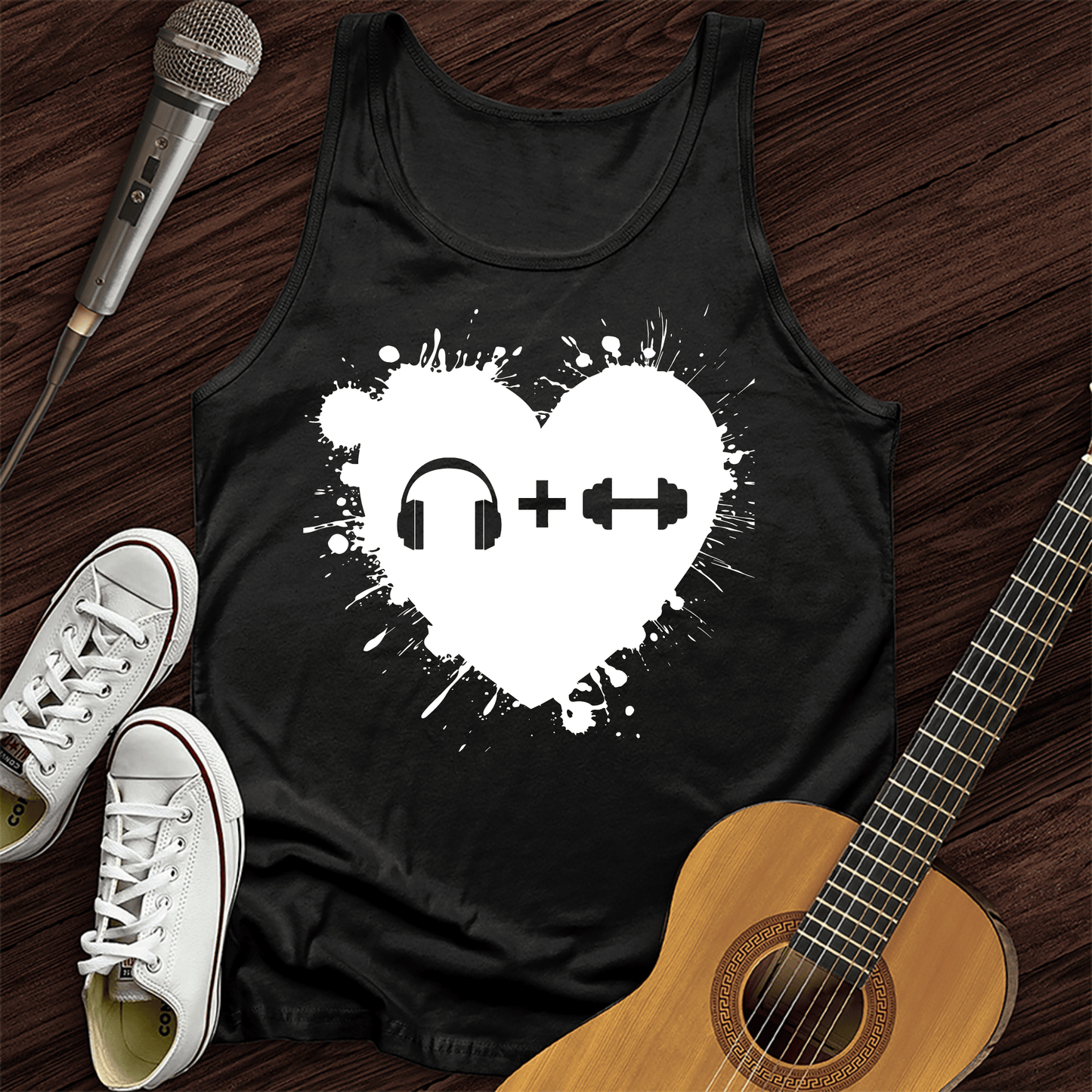Printify Tank Top Black / XS Music And Exercise Tank Top