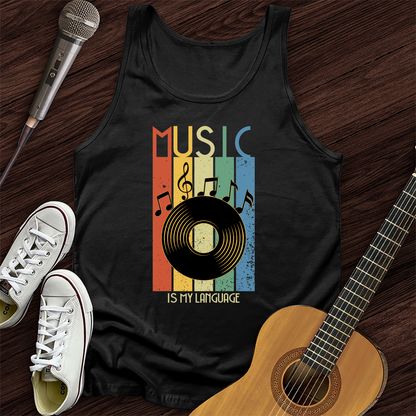 Printify Tank Top Black / XS Music Is My Language Tank Top