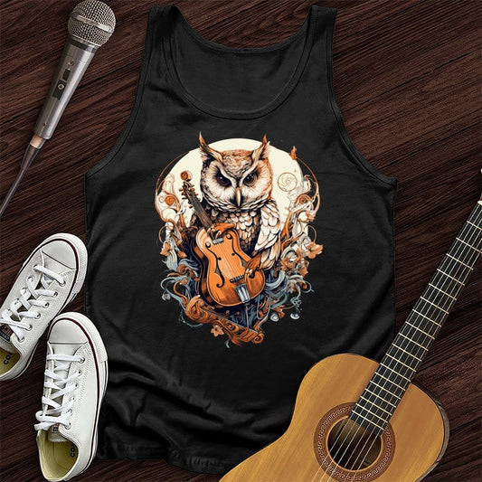 Printify Tank Top Black / XS Owl Violin Unisex Tank Top