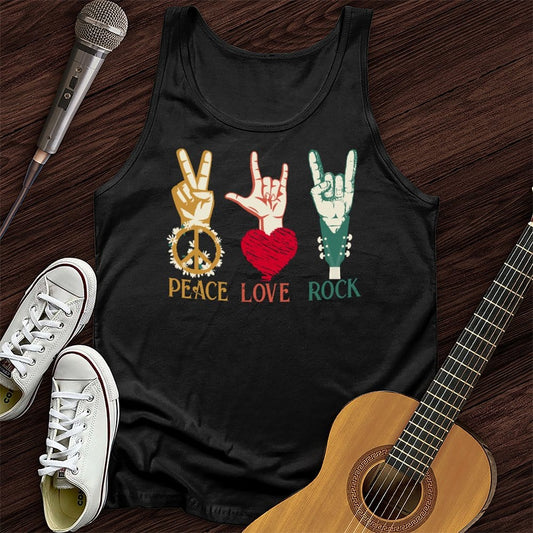 Printify Tank Top Black / XS Peace, Love, Rock Tank Top