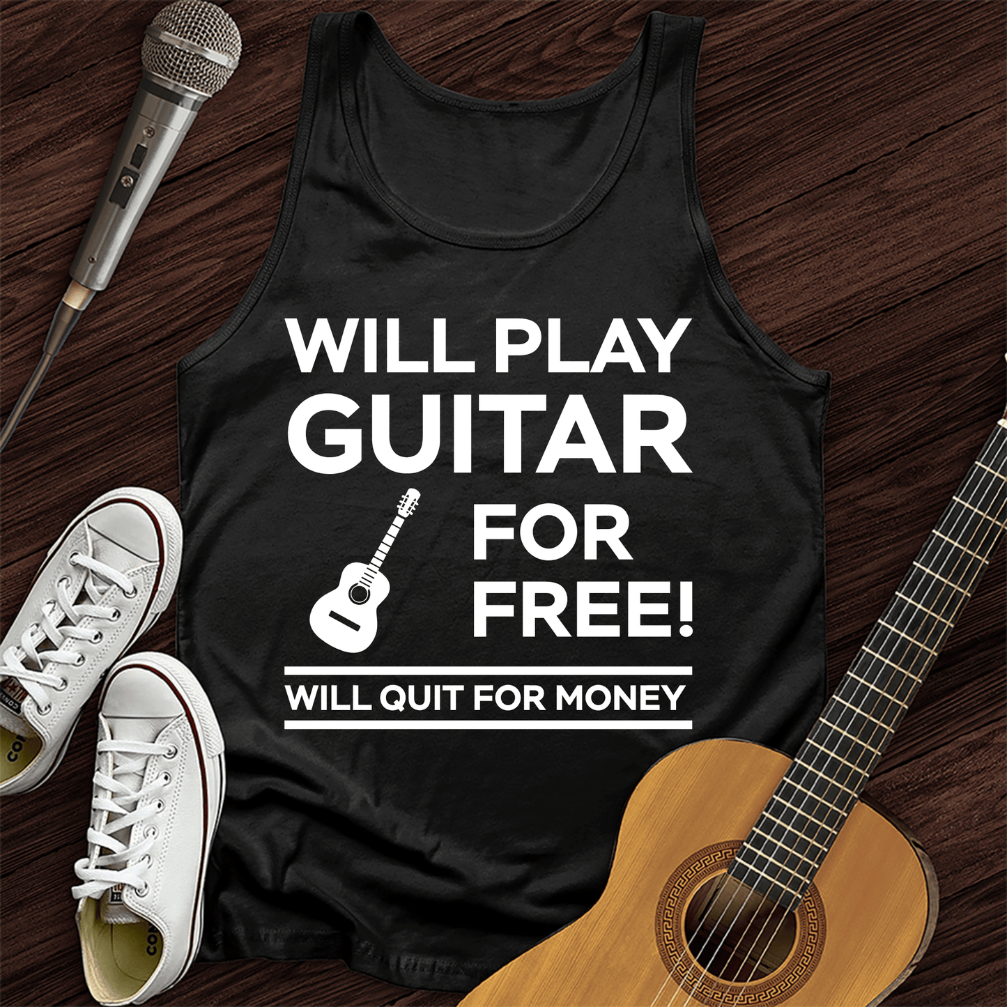 Printify Tank Top Black / XS Play Guitar For Free Tank Top