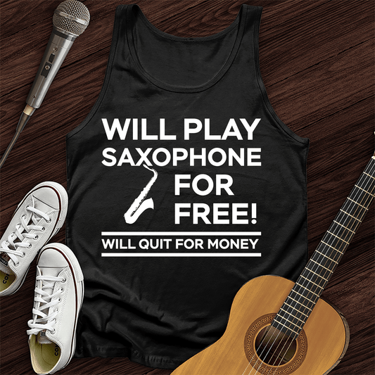 Printify Tank Top Black / XS Play Saxophone For Free Tank Top