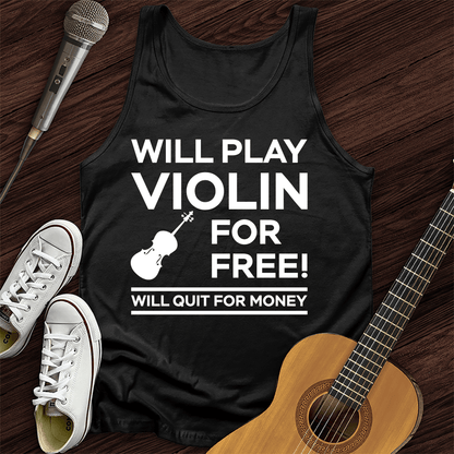 Printify Tank Top Black / XS Play Violin For Free Tank Top