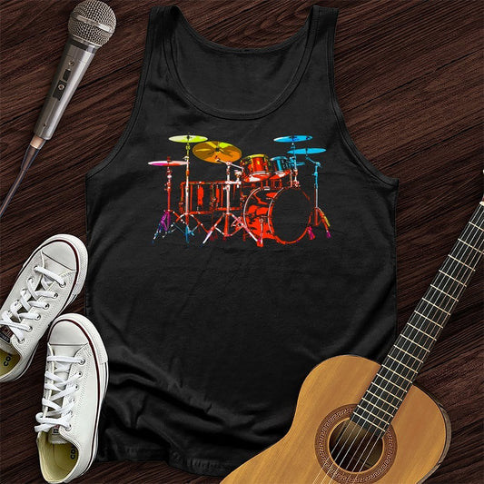 Printify Tank Top Black / XS Rainbow Drums Unisex Tank Top