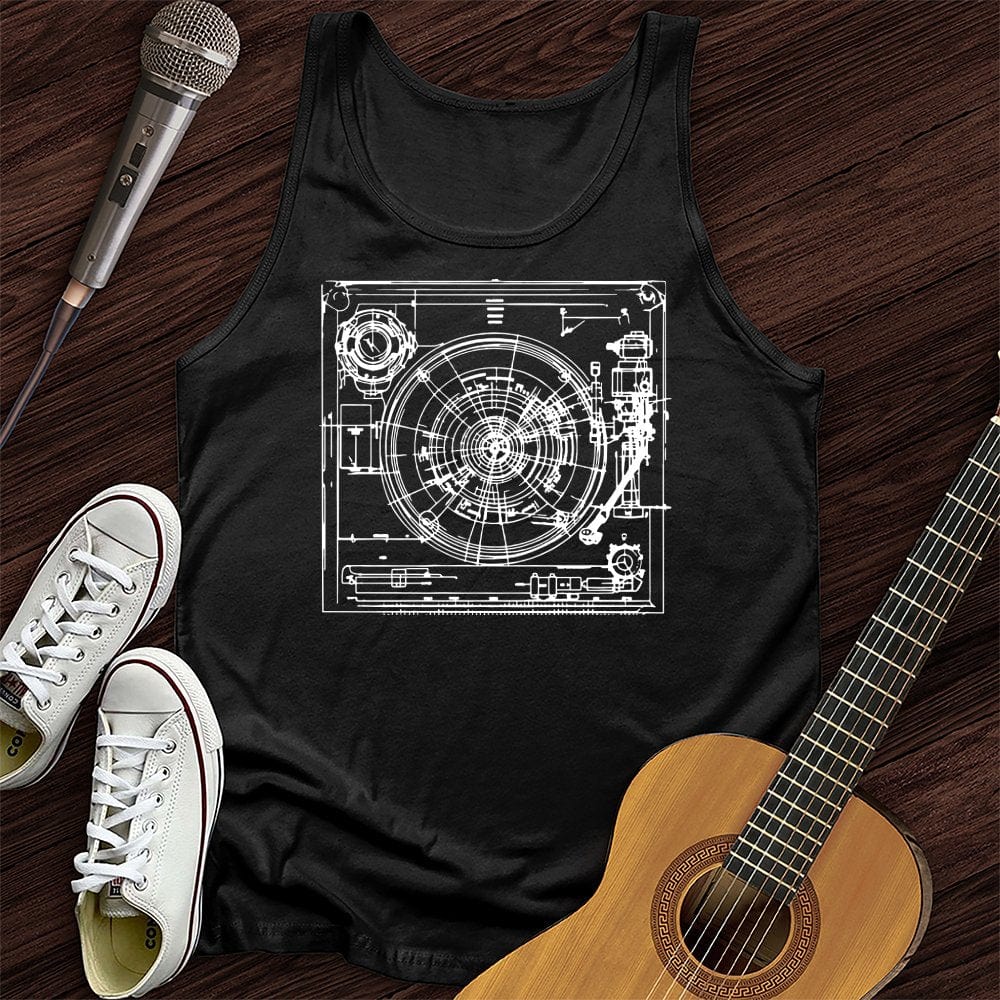 Printify Tank Top Black / XS Record Player Unisex Tank