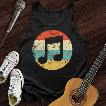 Printify Tank Top Black / XS Retro Music Note Unisex Tank Top