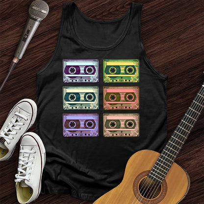 Printify Tank Top Black / XS Retro Rock Tapes Unisex Tank Top