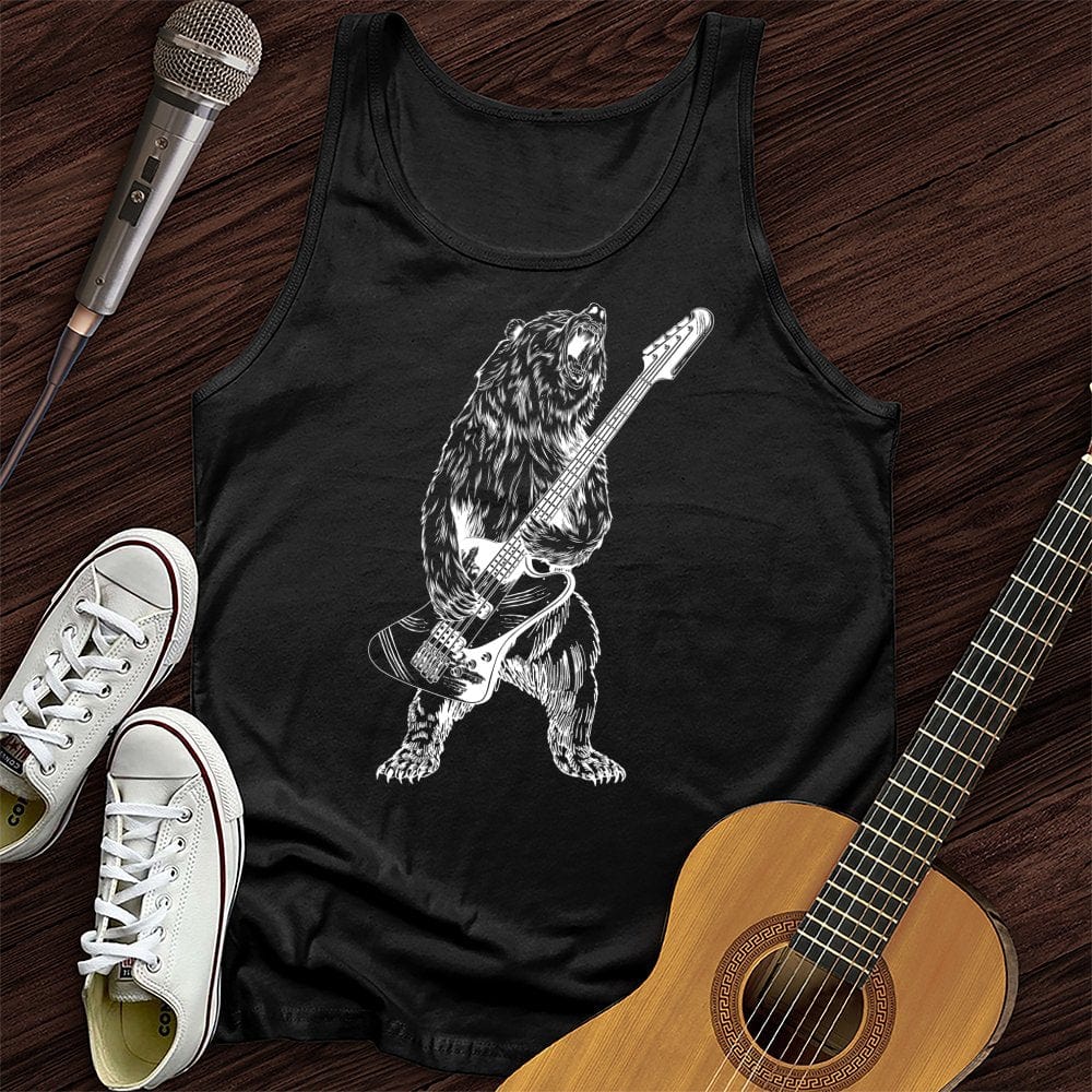 Printify Tank Top Black / XS Rock and Roll Grizzly Unisex Tank Top