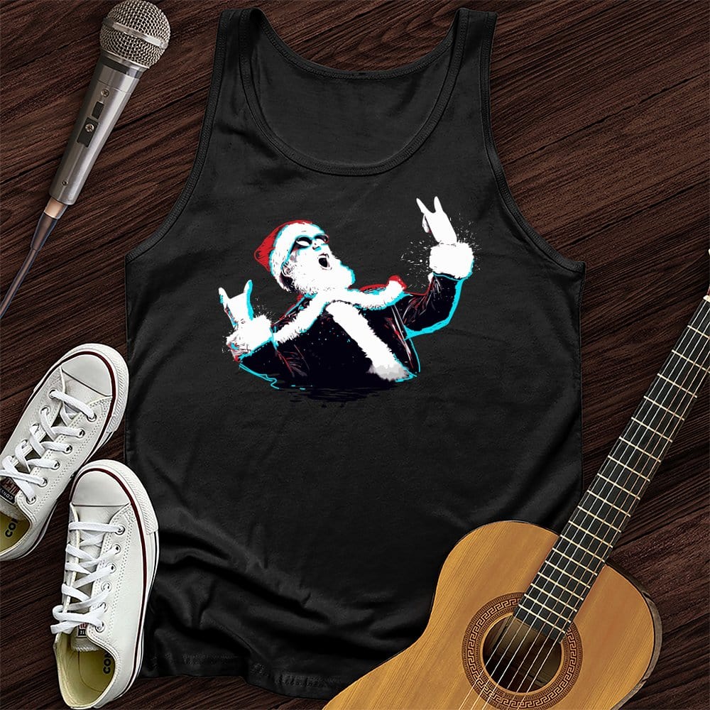 Printify Tank Top Black / XS Rock and Roll Santa Unisex Tank Top