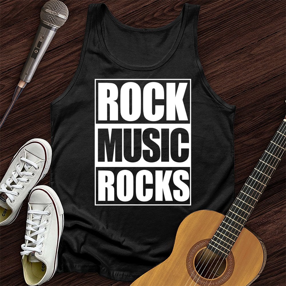 Printify Tank Top Black / XS Rock Music Rocks Unisex Tank Top