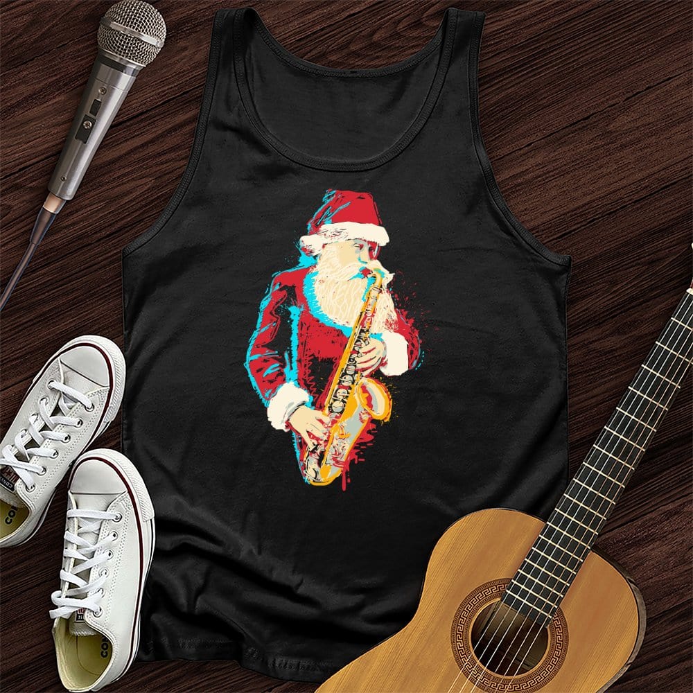 Printify Tank Top Black / XS Santa Saxophone Unisex Tank Top