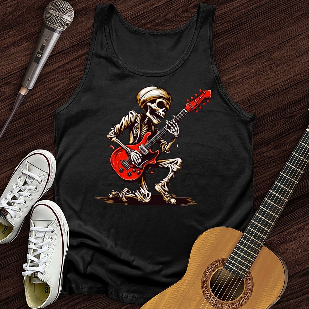 Printify Tank Top Black / XS Skeleton Guitar Cartoon Unisex Tank Top