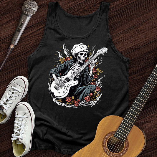 Printify Tank Top Black / XS Skeleton Playing Music Unisex Tank Top