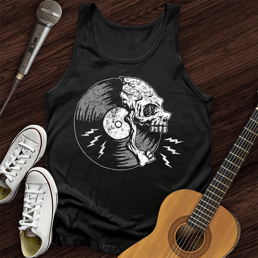 Printify Tank Top Black / XS Skull Record Unisex Tank Top