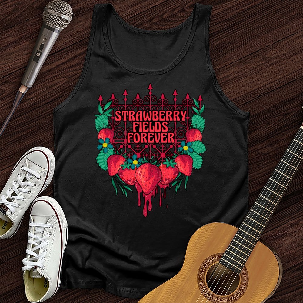 Printify Tank Top Black / XS Strawberry Fields Tank Top