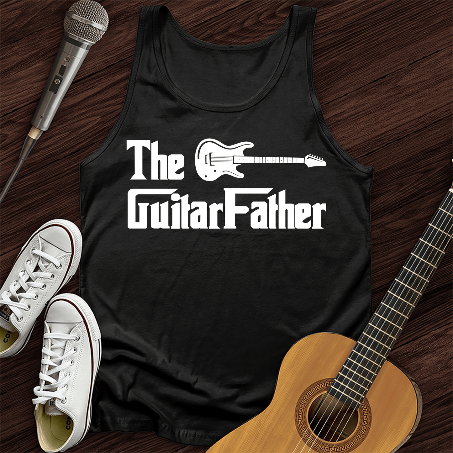 Printify Tank Top Black / XS The Guitar Father Unisex Tank Top