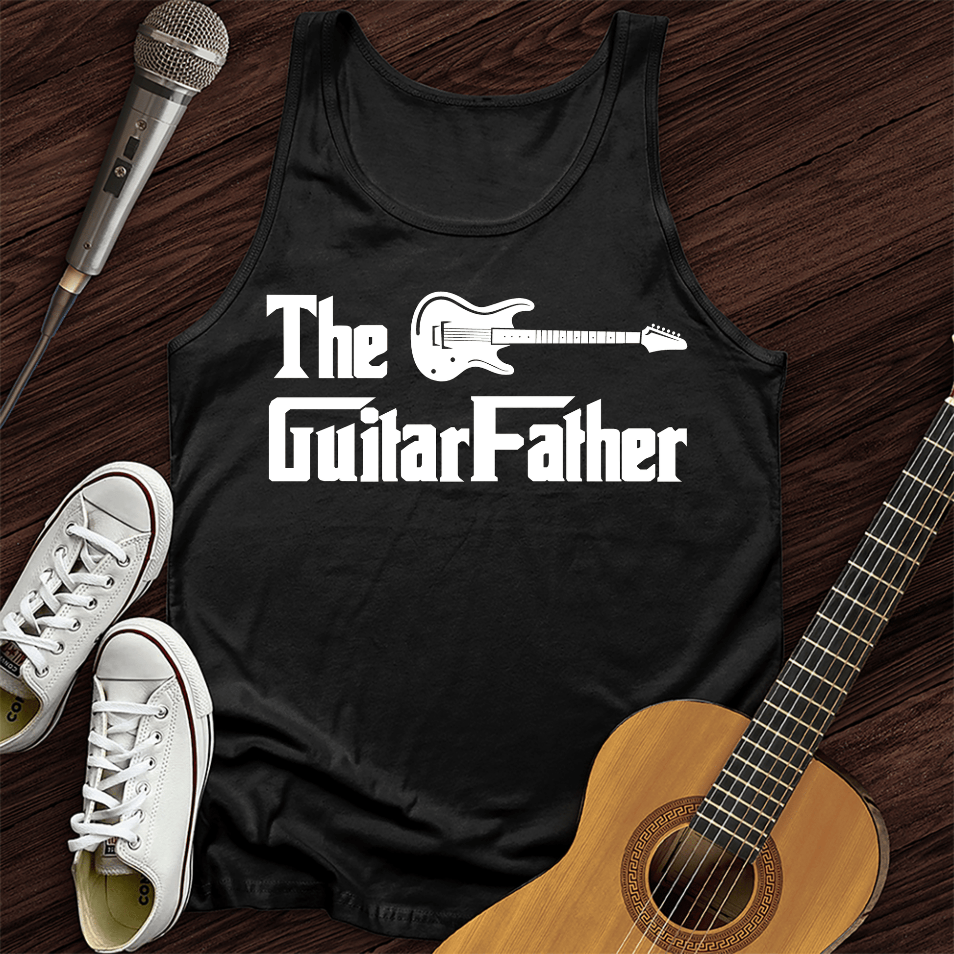 Printify Tank Top Black / XS The Guitar Father Unisex Tank Top