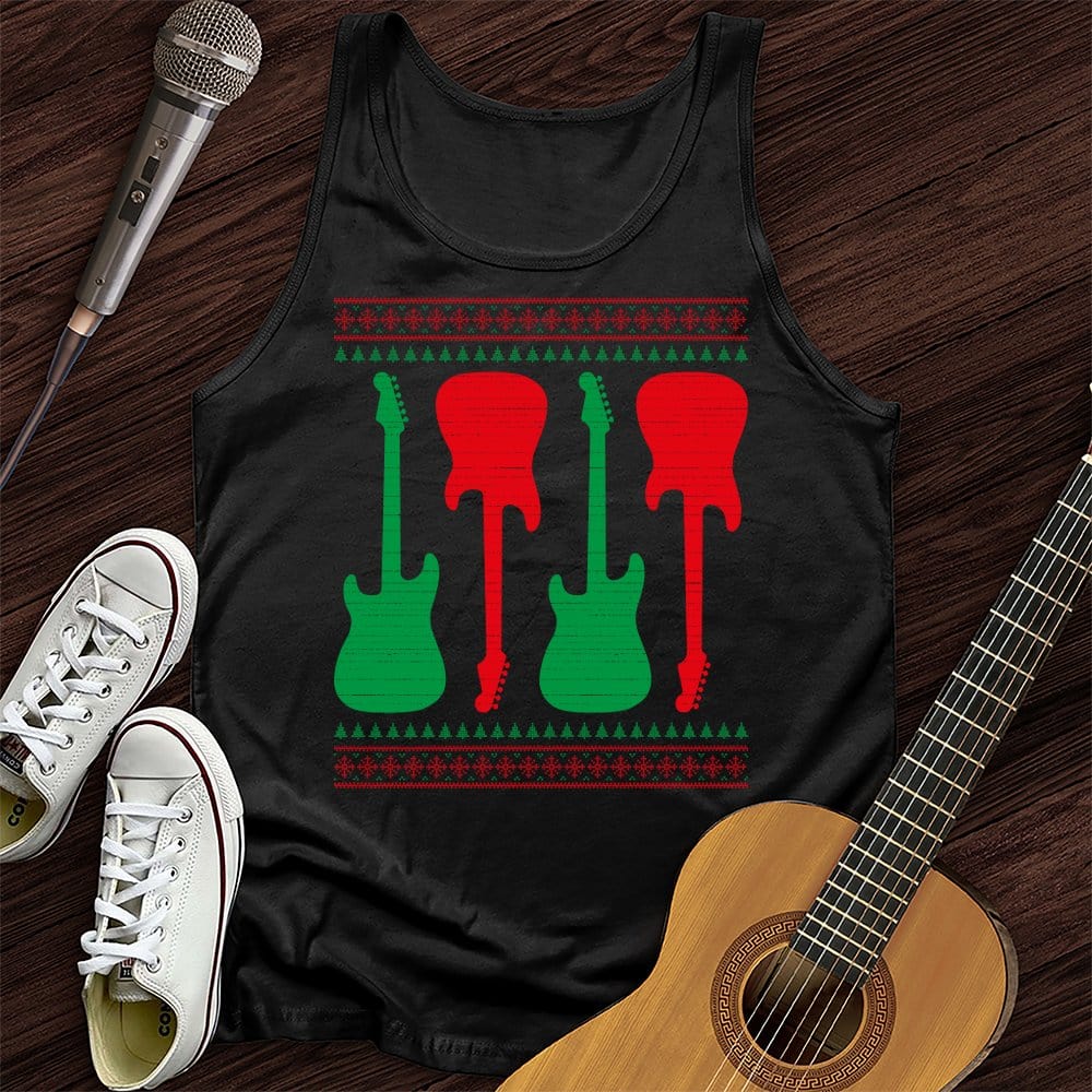 Printify Tank Top Black / XS Ugly Guitar Holiday Unisex Tank Top