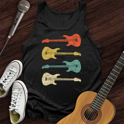 Printify Tank Top Black / XS Vintage Bass Guitar Unisex Tank Top
