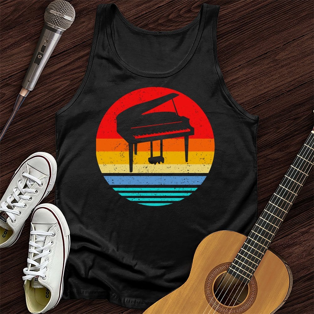 Printify Tank Top Black / XS Vintage Piano Unisex Tank Top