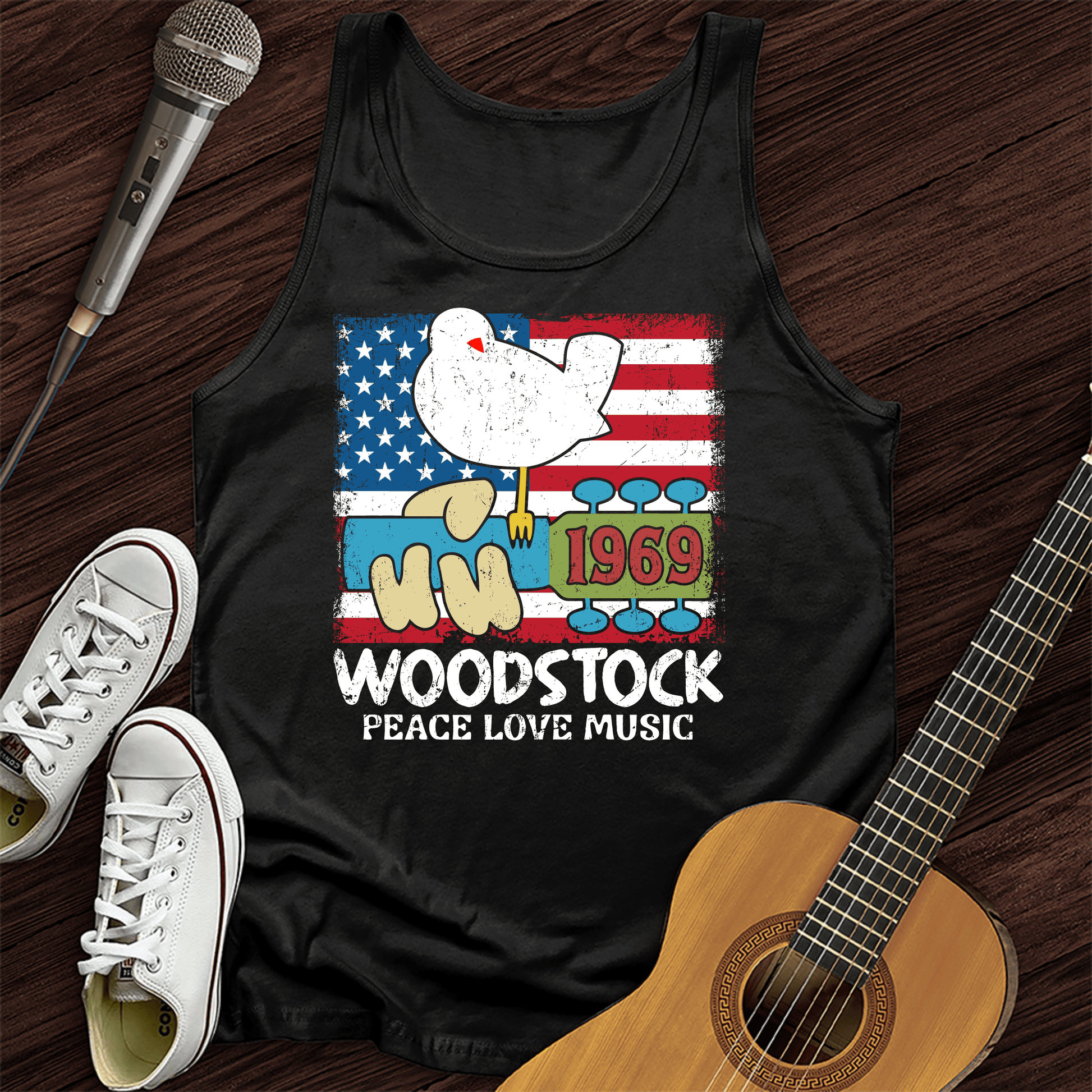 Printify Tank Top Black / XS Woodstock 1969 Unisex Tank Top