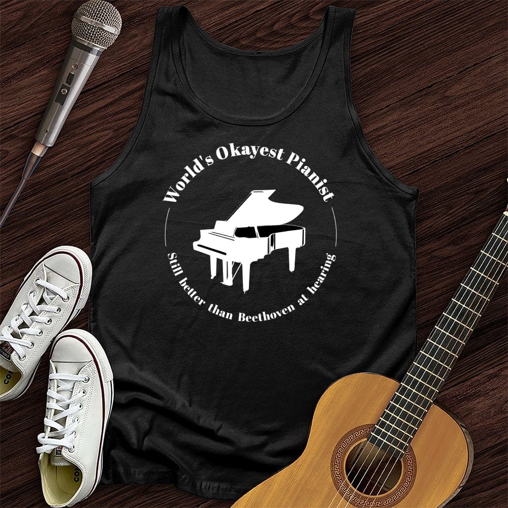 Printify Tank Top Black / XS World's Okayest Pianist Unisex Tank