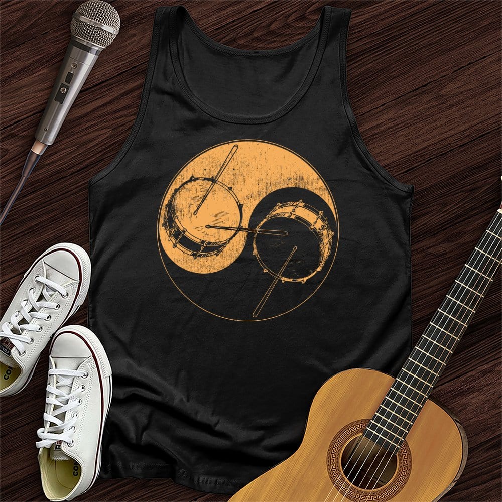 Printify Tank Top Black / XS Yin Yang Drums Tank Top