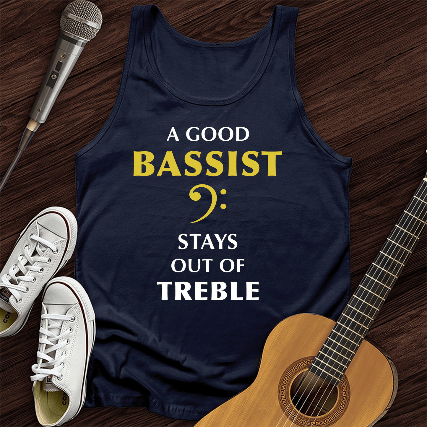 Printify Tank Top Navy / XS A Good Bassist Tank Top