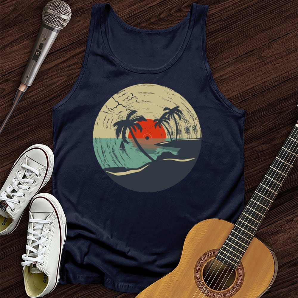 Printify Tank Top Navy / XS Beach Record Unisex Tank Top