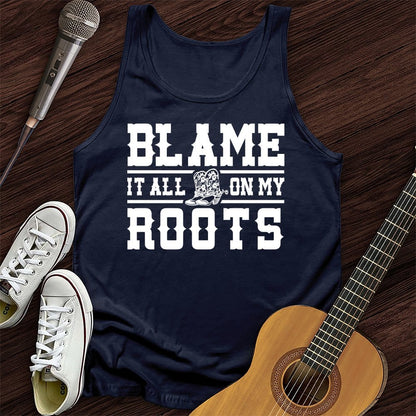 Printify Tank Top Navy / XS Blame It Unisex Tank Top