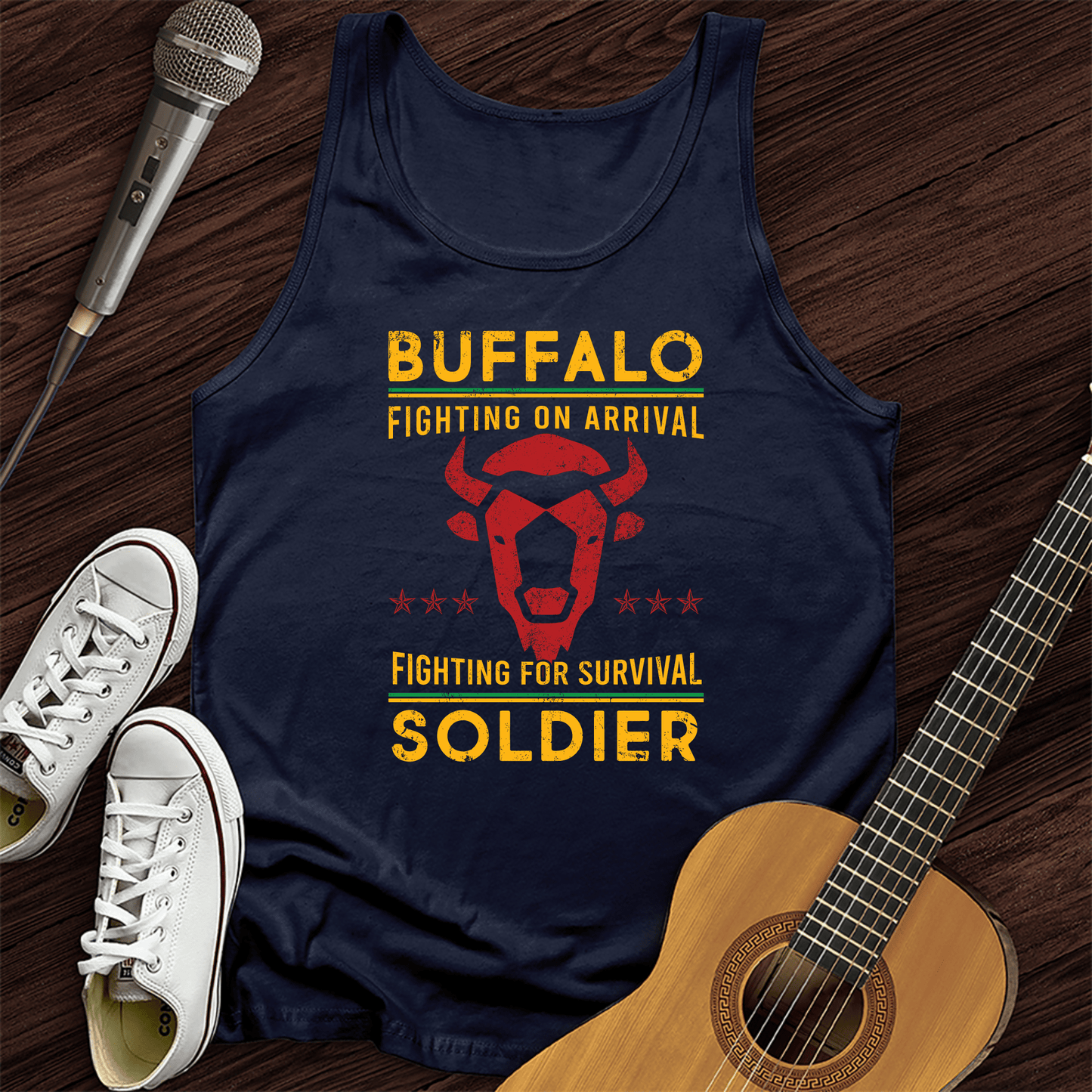 Printify Tank Top Navy / XS Buffalo Fighting Soldier Tank Top