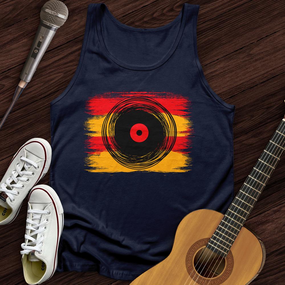 Printify Tank Top Navy / XS Cartoon Record Unisex Tank Top