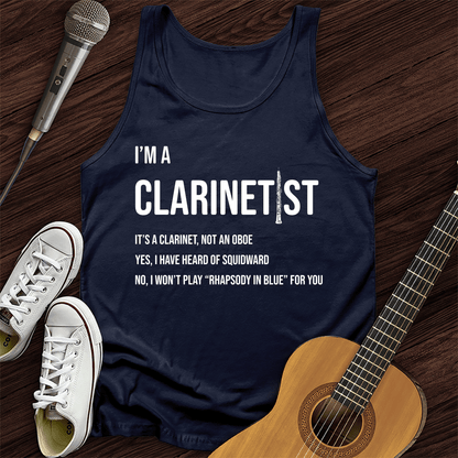Printify Tank Top Navy / XS Clarinetist Tank Top