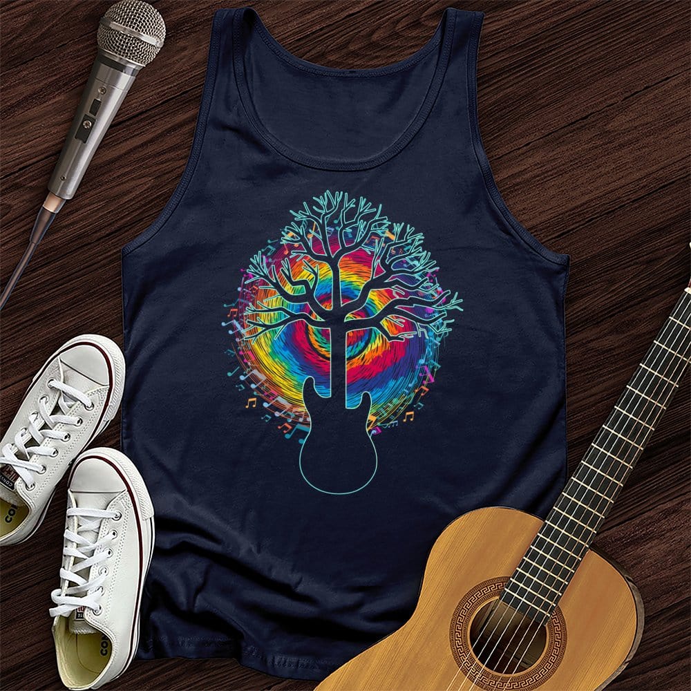 Printify Tank Top Navy / XS Colorful Guitar Tank Top