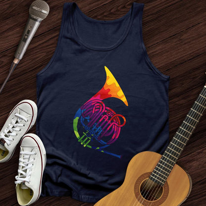 Printify Tank Top Navy / XS Colorful Horn Unisex Tank Top