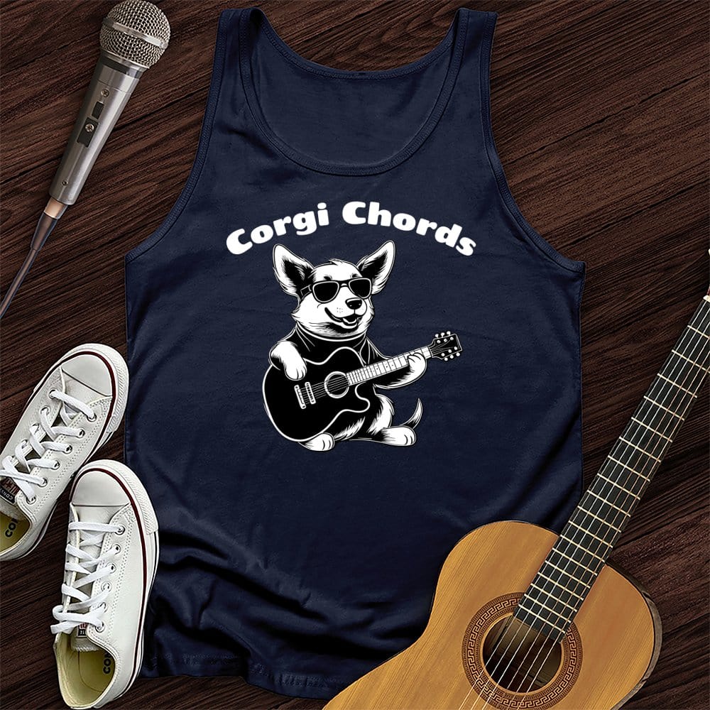 Printify Tank Top Navy / XS Corgi Unisex Tank Top